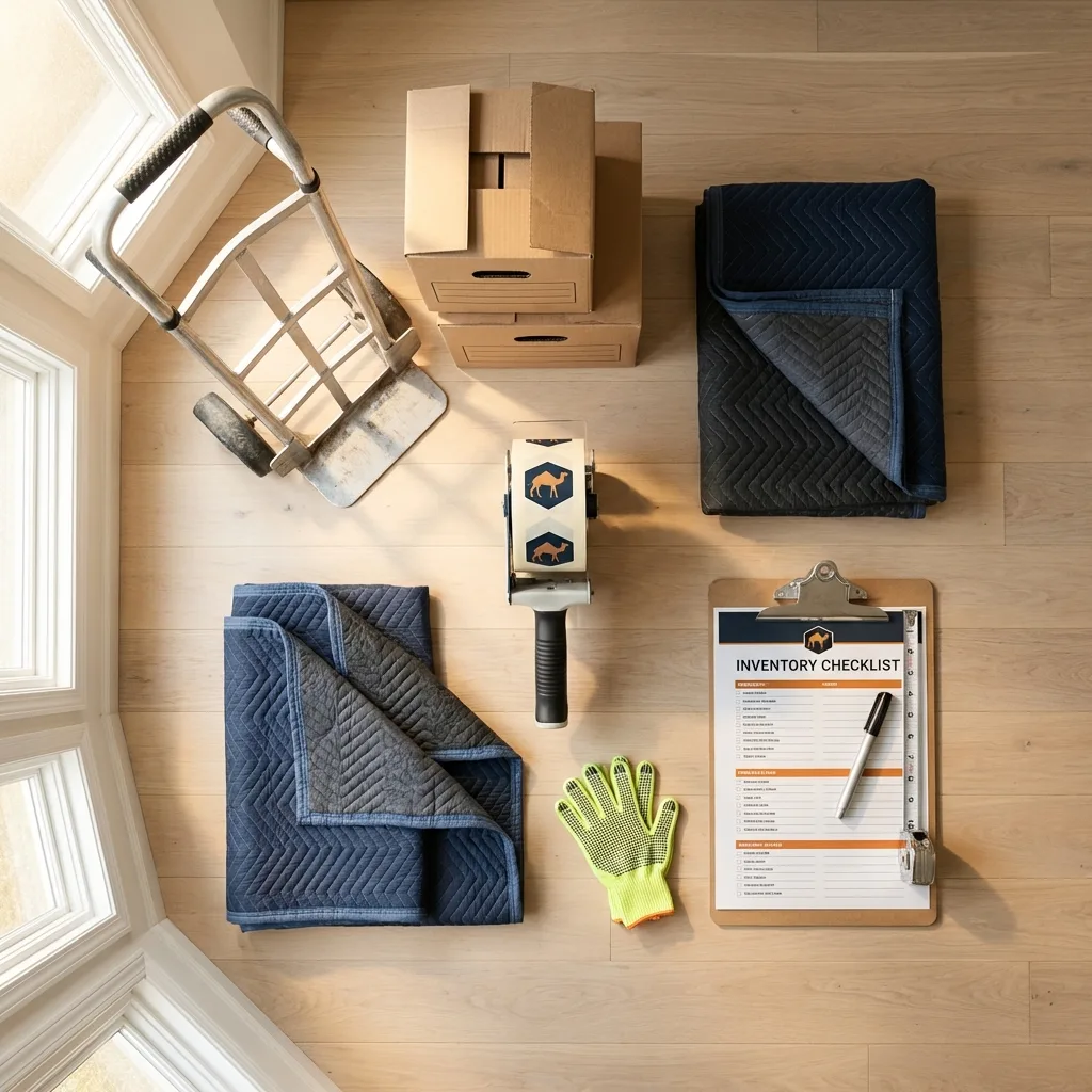 Professional moving supplies and packing materials layout for Bolivar residential relocations