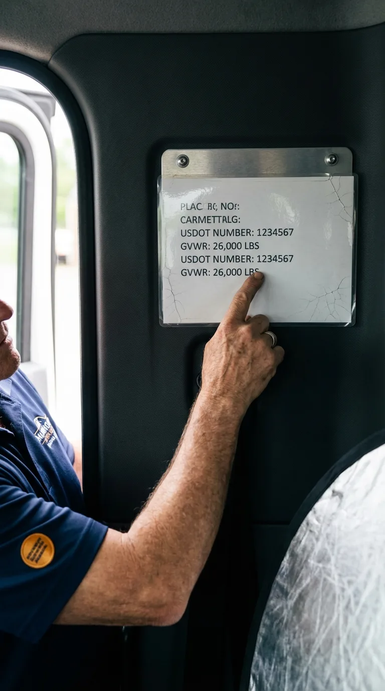 USDOT licensing placard verification in Bolivar